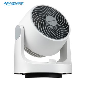 亚摩斯/Amos  桌面电风扇可台面地面放置俯仰90度可调3档风速机械旋钮可自动摇头AS-FM60