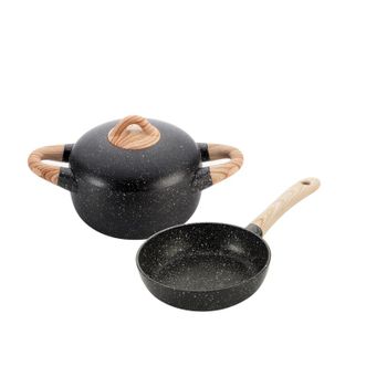 AMERCOOK  麦饭石辅食锅平底不粘锅奶锅煎锅大球锅套装AC0112344.20WE