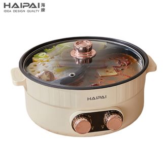 海牌（HAIPAI ）  多功能料理锅双拼鸳鸯火锅分区独立控温5L大容量白色