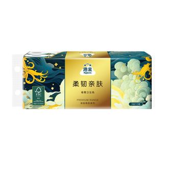 洁云  新商务230节3层压花FSC卷纸(独立包装）10卷/提