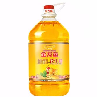 金龙鱼  纯香花生油5L物理压榨一级花生食用油家庭装桶装营养健康