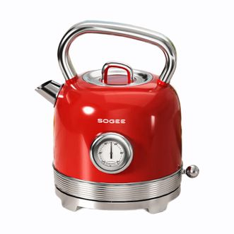 小质  电热水壶 复古温度码表 烧水壶家用2L大容量 304不锈钢全自动煲水壶 SA08A