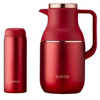 苏泊尔（SUPOR）  星辰保温壶1.7L+暖意保温杯380ml水杯保温杯壶套装 浆果红TK2058Q（SUPOR）