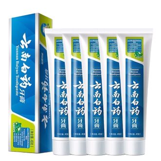 云南白药  牙膏 清爽薄荷型45克*5支 洁齿护龈减轻口腔牙龈牙周问题清新口气