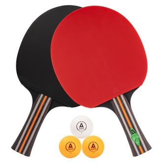 得力（deli）  安格耐特系列二星横拍乒乓球拍套装(2个/付 带三球) FH208