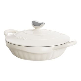 OOU  锅具 CJ0083W 珐琅锅28CM（奶白色）煲汤锅2.5L大容量炖锅铸铁锅