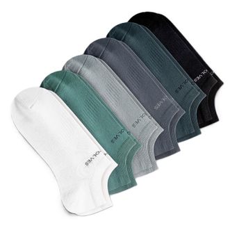 七匹狼/Septwolves  男士户外全棉抗菌船袜 六双装 纯棉短袜抗菌防臭夏季运动袜网眼 100%纯棉棉袜