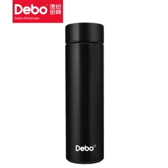 德铂（Debo）  智能显示温度保温杯500ml不锈钢内胆直身杯保温保冷 DEP-736（黑色）