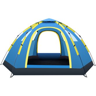 创悦（CREAJOY）全自动帐篷 6-8人野营露营六角速开大帐篷 约240*240*155cm CY-5908蓝色