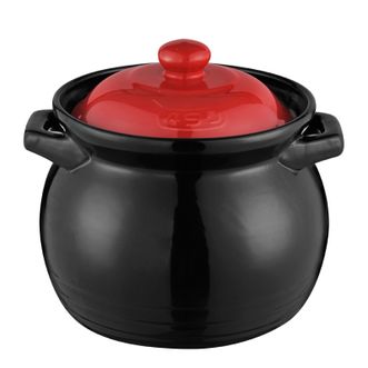 爱仕达/ASD  砂锅陶瓷煲家用煲煲汤锅煎药中药锅明火耐高温小炖盅沙锅炖煲 JLF35CP 3.5L 红色