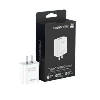 品胜（PISEN)   PD20W双口充电器 双口 USB+Type-C口 通用iPhone14/13小米华为荣耀手机平板ipad 白色