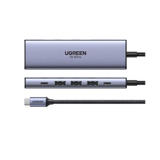 绿联（UGREEN）  Type-C 六合一 扩展坞USB3.2高速拓展坞 HDMI2.0投屏4K60Hz转接头 CM511 45031
