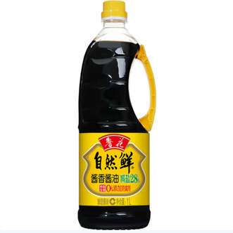 鲁花  自然鲜系列 酱香酱油【 0添加防腐剂 特级生抽】1L 炒菜调味品