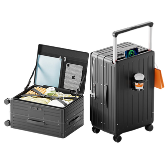 锐承（Ruicheng）  深仓侧开行李箱 坚固美观箱体 防爆拉链920-20寸暗夜黑