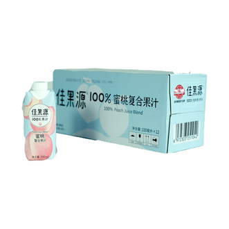 佳果源  100%蜜桃复合果汁330ml*12瓶蜜桃汁饮料
