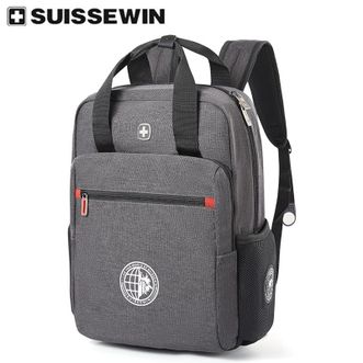 SUISSEWIN 休闲时尚双肩包15.6英寸电脑包多功能旅行背包SN9450