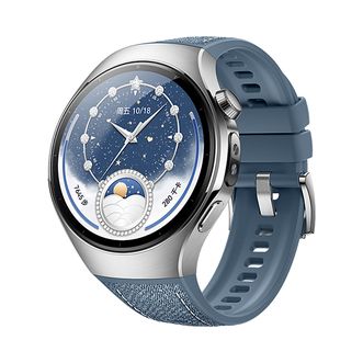 华为/Huawei  WATCH 5 (46mm) 星河蓝 不锈钢表壳 蓝色素皮复合表带