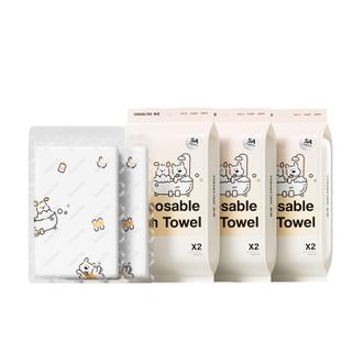 蕉趣/BANANA TRIP  一次性压缩浴巾5A抗菌旅行加厚便携加大浴巾70*140cm3包6条 圈圈犬印花