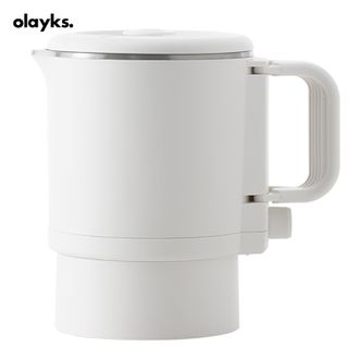 olayks.  电水壶便携式折叠烧水壶800ML容量保温烧水壶不锈钢内胆旅行冲奶泡茶办公室养生电热水壶开水壶