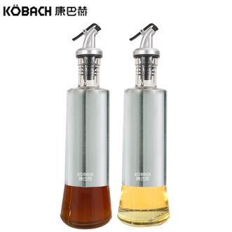康巴赫  按压式玻璃防漏油壶300ml装油瓶子酱油醋壶调料瓶KZP-Y300两只装
