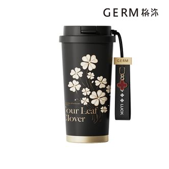  格沵/germ  四叶草系列闪耀保温杯 幸运夜带四叶草挂件 500ml  保温杯  咖啡杯 吸管水杯GM13DB48119