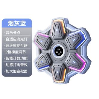 麦瑞克  智能音乐拳击机家用成人墙靶儿童打击反应沙包散打训练器材烟灰蓝自适应流光灯-卡点音乐-9挡速率-全家适用
