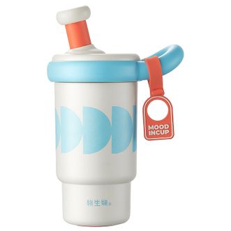 物生物（RELEA）  艾米莉保温杯吸管保温杯316L不锈钢内胆保温水杯 冰川蓝 550ml   JV012521-0550-LS