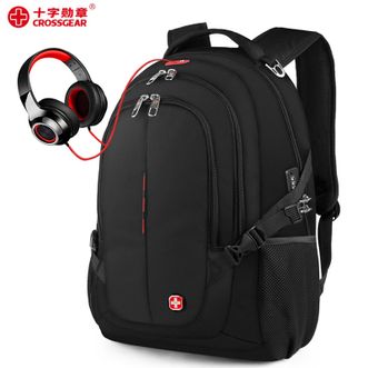 十字勋章 双肩包男大容量15.6寸电脑包户外轻便旅行背包 CR-9001IBK