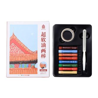 故宫文具  儿童超软油画棒玩具工具套装 全套蜡笔不脏手 儿童绘画DIY玩具
