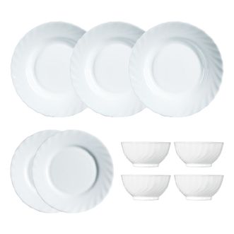 乐美雅（Luminarc）  白玉玻璃特瑞欧餐具9件套耐热玻璃洗碗机可用V8372