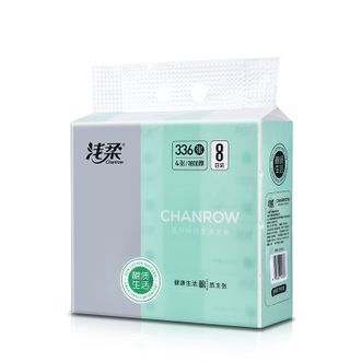 浅柔  抽取式面巾纸84抽*8包（4层）336张/包QC3038