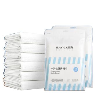 三利（SANLI）  一次性便携浴巾6袋装(1PCS*6) SLMRJ43 70*100cm