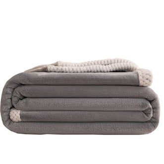 恒源祥  加厚保暖舒适法莱绒毯-灰色 恒源祥  加厚保暖舒适法莱绒毯-灰色