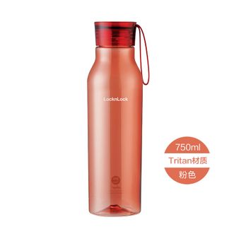 乐扣乐扣  夏季运动水杯简约塑料杯750ml户外便携水壶男女学生杯子粉色