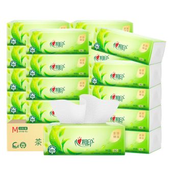 心相印  茶语精选M码抽纸3层90抽20包整箱装家用卫生纸餐巾纸