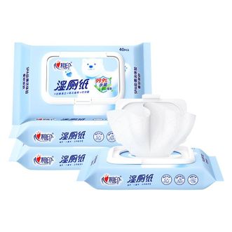 心相印  湿厕纸杀菌洁厕无刺激擦屁屁私处清洁专用40抽4包（或者80抽*2包 共160抽）