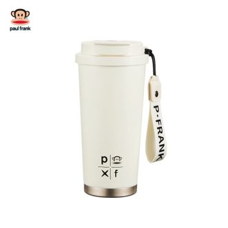 大嘴猴/PaulFrank  随行保温杯490ml容量316不锈钢高颜值吸管杯男女士咖啡杯车载杯子PFC919-490（白色）