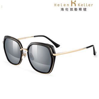 海伦凯勒（Helen Keller）  偏光太阳镜H8721N01R曜石黑框+星银河镀膜N01R 太阳镜优雅潮墨镜偏光驾驶镜时尚大框太阳镜女遮阳镜