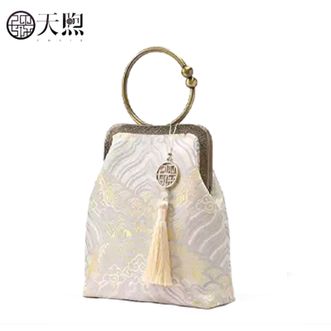 天煦/PMSIX  新中式女包手提包国风复古口金包旗袍汉服斜挎手拿小方包 P17062204