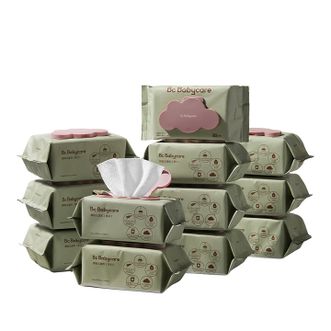 Bc Babycare  婴儿手口湿巾加厚擦脸带盖湿纸巾大包装紫盖湿巾【80抽 12包】