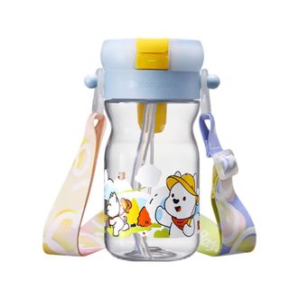 Bc Babycare  儿童喷雾水杯学生外出户外夏季吸管水壶直饮吸嘴畅快喝水 【Tritan-500ml】柔雾蓝