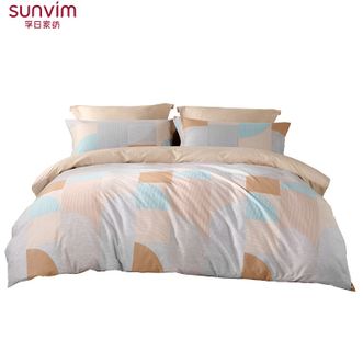 孚日家纺/sunvim  抗菌四件套 优雅格调 40S优质全棉至简轻奢床品套件 双人床上用品被罩床单枕套 200cm*230cm四件套