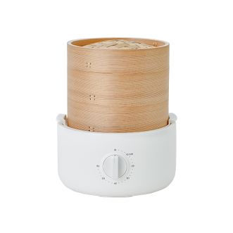 立时/olayks.   0.8L两层竹笼电蒸锅早餐机点心广式早茶蒸煮蒸包子神器 双层竹笼OLK-03-02