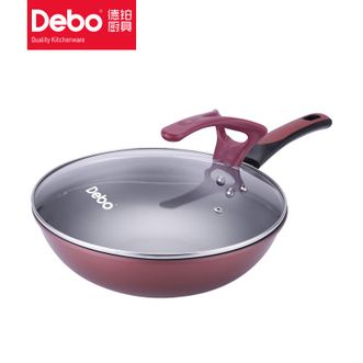 德铂（Debo）  炒锅30cm炒锅炒菜锅带盖燃气电磁炉通用DEP-598