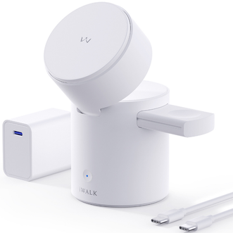 爱沃可/IWALK  新年礼物智能感应自动转屏magsafe磁吸三合一无线充电支架 （手机&手表&耳机）
