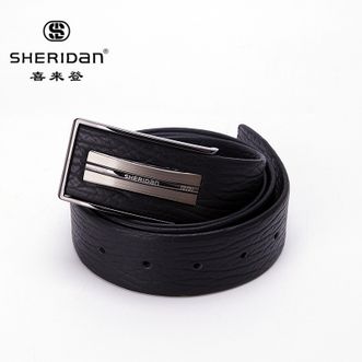 SHERIDan喜来登男士板扣头层牛皮皮带NL170562S