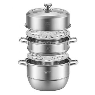 美厨（MAXCOOK）  28cm三层蒸锅不锈钢加高款MCZ835