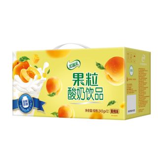 伊利 优酸乳果粒酸奶245g*12盒 黄桃味