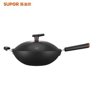 苏泊尔（SUPOR）  正品精铁炒锅 34cm无涂层有钛铁不粘炒锅铁锅家用精品炒菜锅