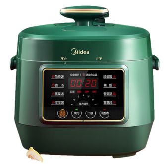 美的/Midea  迷你电压力锅1-3人家用高压锅  【复古绿】七档压力可调 2.5L
